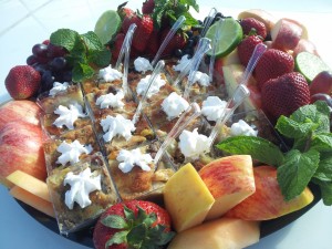 Fruit Platter with Bread Pudding